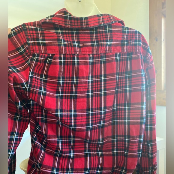 Faded Glory Shirt Mens Sz L (42-44) Blue Red Plaid Flannel Cotton Long Sleeve - Picture 5 of 5